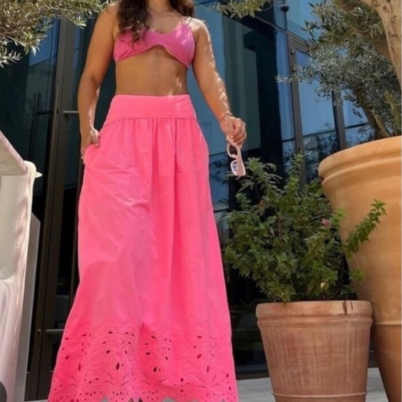 FARM Rio Richelieu Neon Pink Maxi Skirt (Medium) - Picture 6 of 8